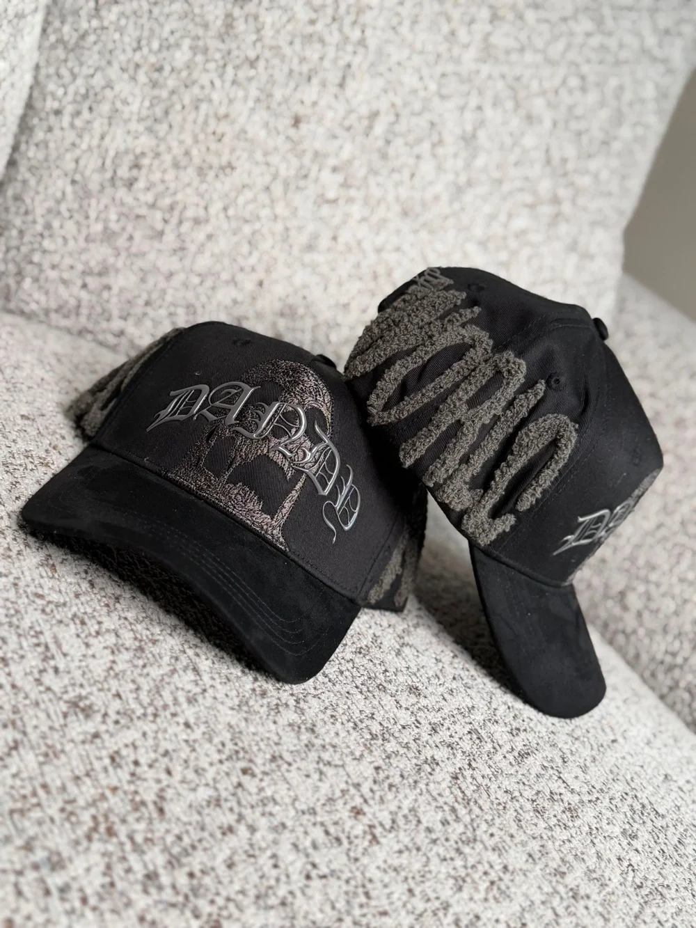 Dadcap Embroidered Black Baseball Hat - Black